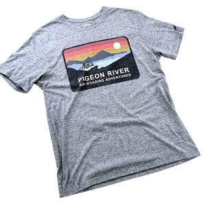 League 91 Pigeon River Rip-Roaring Adventures Graphic T-Shirt Gray Medium 329C4